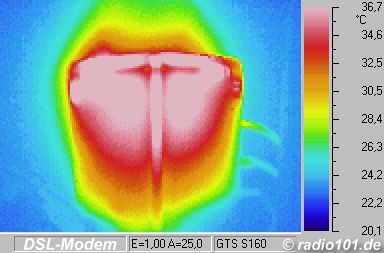 W&auml;rmebilder / Thermografiebilder: DSL-Modem