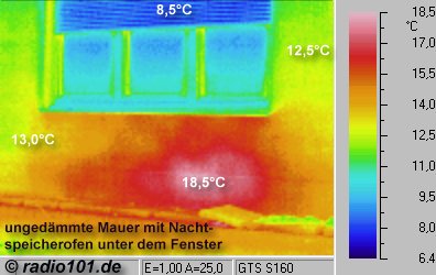 W&auml;rmebilder: Heizk&ouml;rper - Infrarotaufnahme / W&auml;rmebild / Thermografische Aufnahme