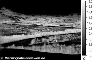 Das Inntal bei Niederndorf / Kufstein, W&auml;rmebild